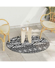 Tapis d'extérieur ARAKIL noir Ø120 cm PP | Mobilier & Déco