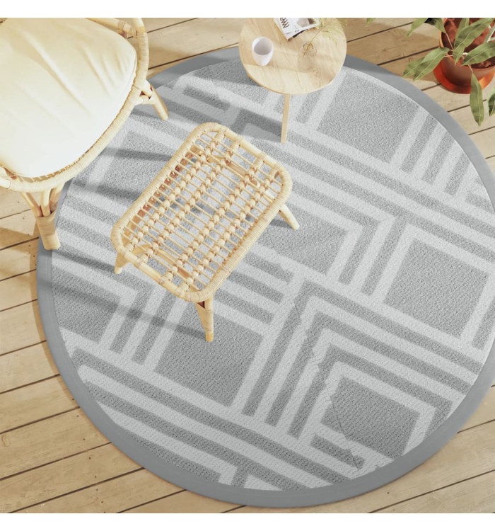 Tapis d'extérieur ARAKIL gris Ø160 cm PP | Mobilier & Déco