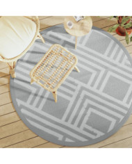 Tapis d'extérieur ARAKIL gris Ø160 cm PP | Mobilier & Déco