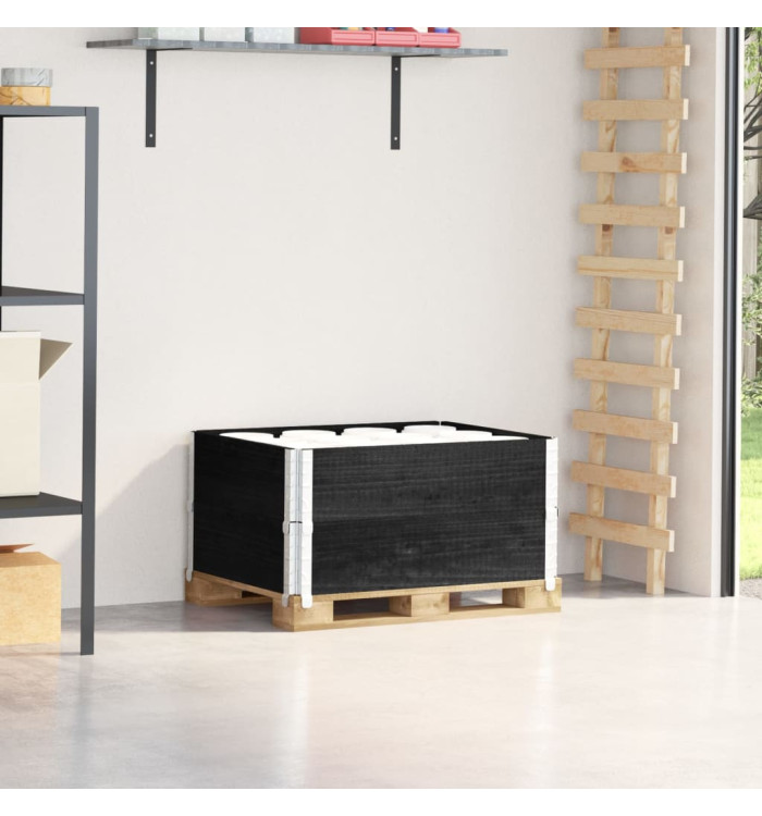 Colliers de palette 2 pcs noir 80x60 cm bois de pin solide | Mobilier & Déco