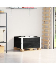Colliers de palette 2 pcs noir 80x60 cm bois de pin solide | Mobilier & Déco