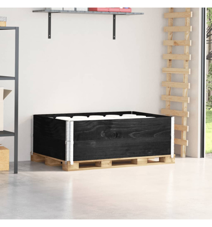Colliers de palette 2 pcs noir 120x80 cm bois de pin solide | Mobilier & Déco