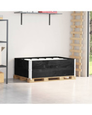 Colliers de palette 2 pcs noir 120x80 cm bois de pin solide | Mobilier & Déco