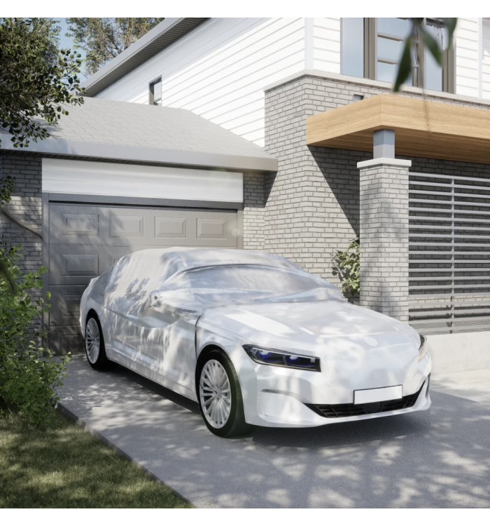 Demi-housse de voiture avec crochets argenté XL | Mobilier & Déco