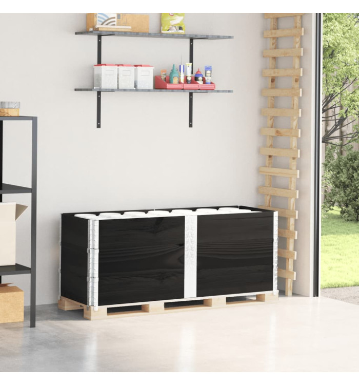 Colliers de palette 3 pcs noir 150x50 cm bois de pin solide | Mobilier & Déco