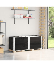 Colliers de palette 3 pcs noir 150x50 cm bois de pin solide | Mobilier & Déco