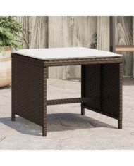 Tabourets de jardin avec coussins 4pcs marron 40x40x35 cm rotin | Mobilier & Déco