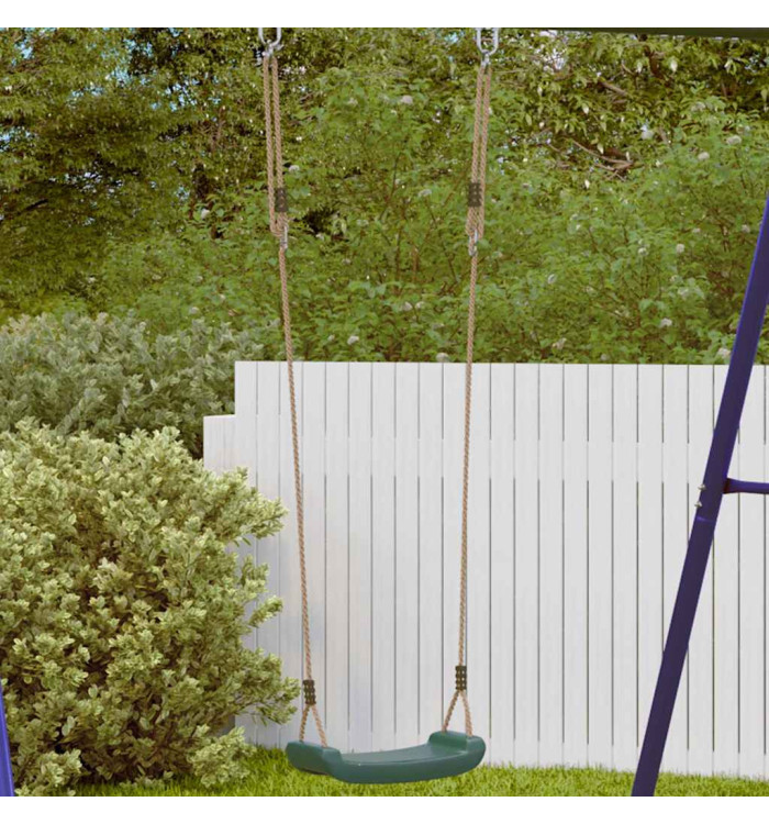 Balançoire d'extérieur d'enfants simple et corde réglable vert | Mobilier & Déco