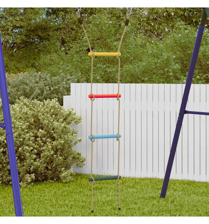 Échelle de corde pour enfants avec 4 échelons multicolore | Mobilier & Déco