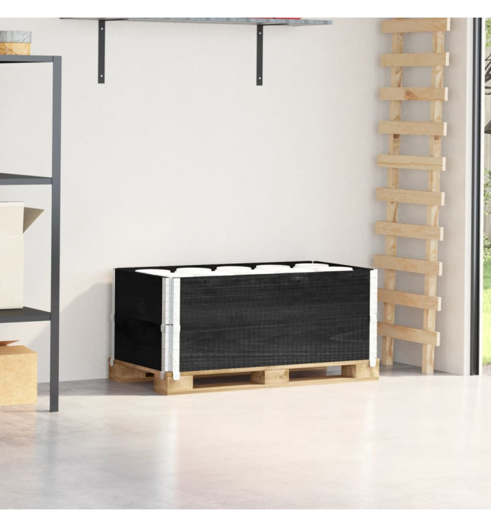 Colliers de palette 2 pcs noir 100x50 cm bois de pin solide | Mobilier & Déco