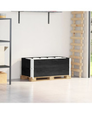 Colliers de palette 2 pcs noir 100x50 cm bois de pin solide | Mobilier & Déco