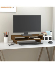 Support de moniteur Marron miel 60x27x14 cm Bois de pin solide | Mobilier & Déco