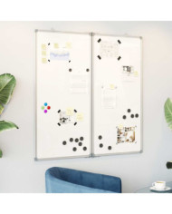 Tableau blanc magnétique pliable 80x80x1,7 cm aluminium | Mobilier & Déco