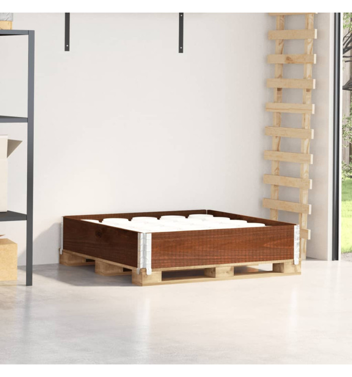 Collier de palette marron 100x100 cm bois de pin solide | Mobilier & Déco