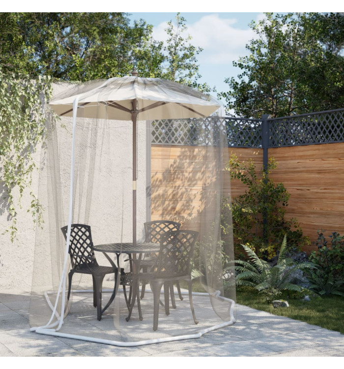 Moustiquaire pour parasol 220 maille blanc Φ300x230 cm | Mobilier & Déco