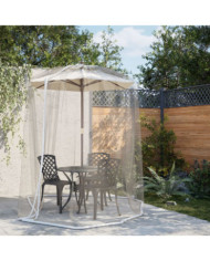 Moustiquaire pour parasol 220 maille blanc Φ300x230 cm | Mobilier & Déco