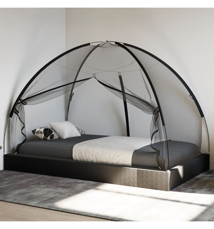 Moustiquaire mongole avec portes 220 maille noir 200x120x130 cm | Mobilier & Déco