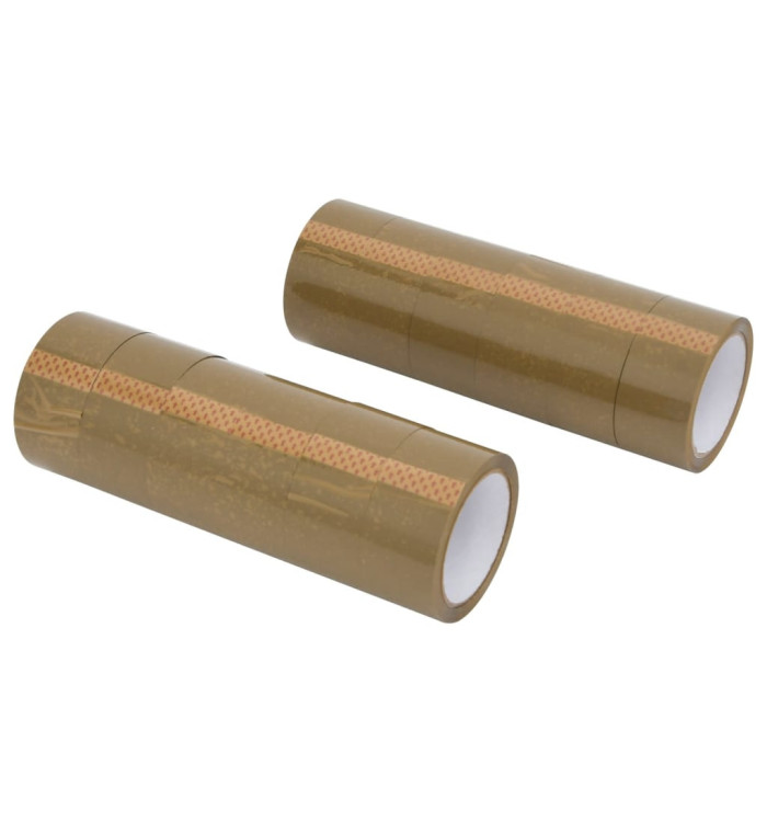 Ruban d'emballage 12 pcs marron 48 mm x 66 m | Mobilier & Déco