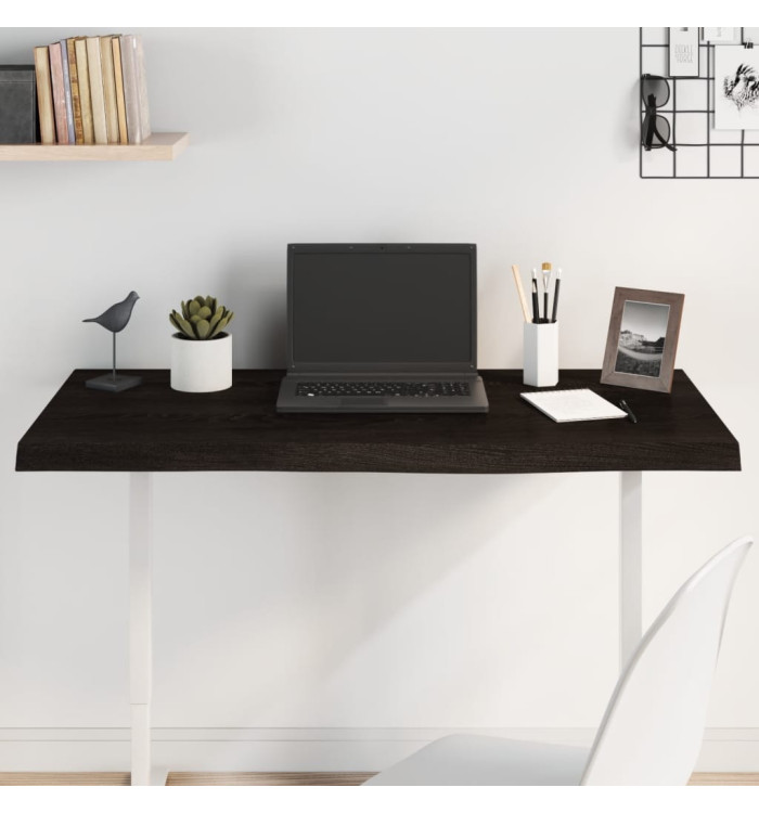 Dessus de bureau marron foncé 100x60x2 cm bois chêne traité | Mobilier & Déco