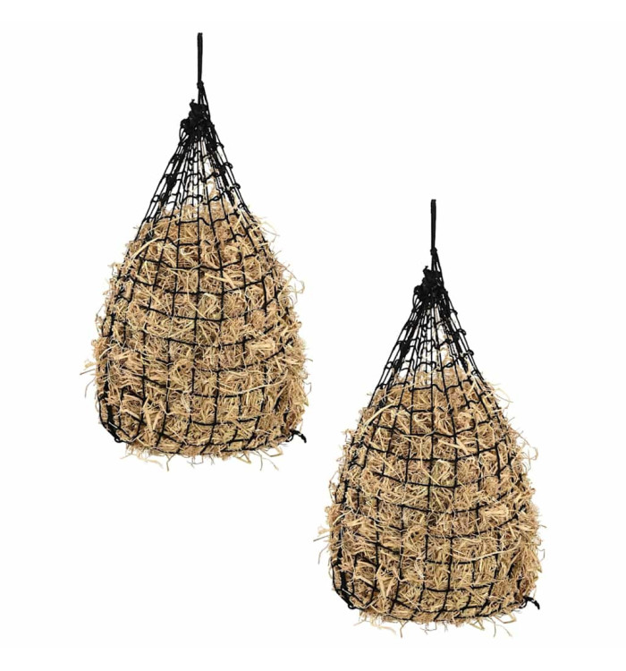Filets à foin 2 pcs carré noir 75x75 cm PP | Mobilier & Déco