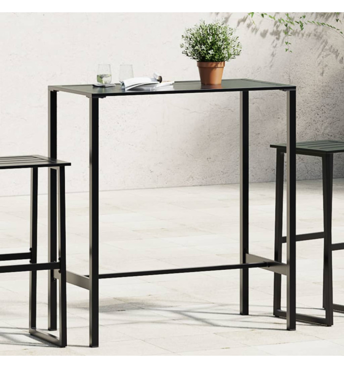 Table de bar noir 100x50x110 cm acier enduit de poudre | Mobilier & Déco