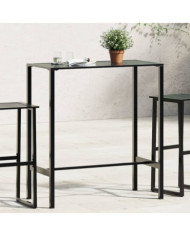 Table de bar noir 100x50x110 cm acier enduit de poudre | Mobilier & Déco