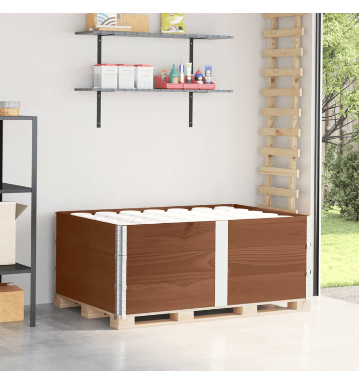 Colliers de palette 3 pcs marron 150x100 cm bois de pin solide | Mobilier & Déco