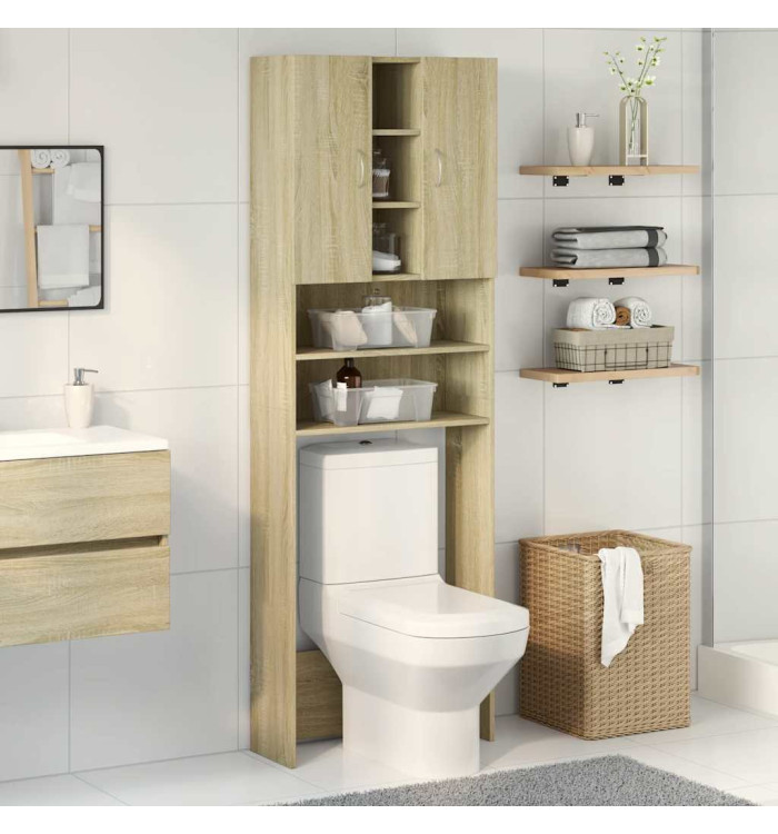 Meuble pour machine à laver chêne sonoma 64x25,5x190 cm | Mobilier & Déco