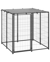 Chenil Noir 110x110x110 cm Acier | Mobilier & Déco