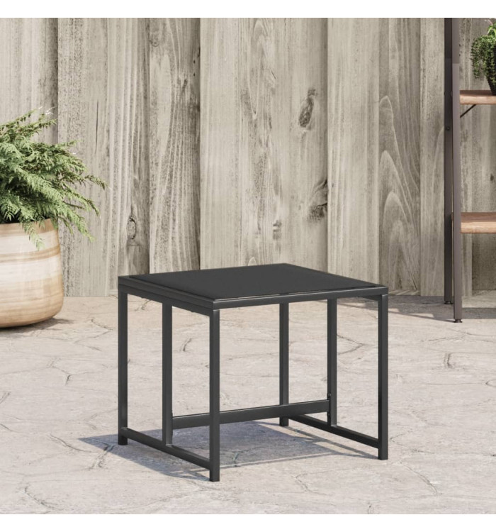 Tabourets de jardin 4 pcs noir acier et textilène | Mobilier & Déco