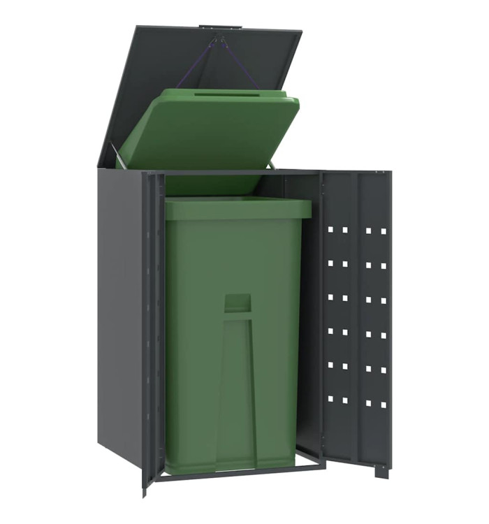 Rangement à roulettes pour poubelles pour bac unique anthracite | Mobilier & Déco