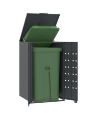 Rangement à roulettes pour poubelles pour bac unique anthracite | Mobilier & Déco