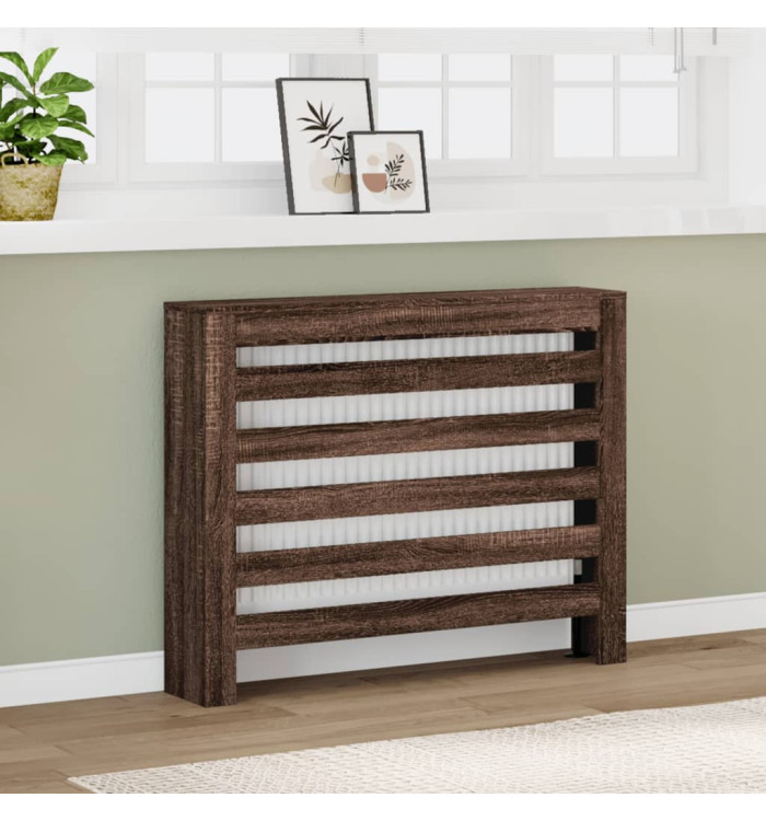 Cache-radiateur chêne marron 104x20x82 cm bois d'ingénierie | Mobilier & Déco