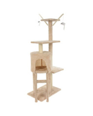 Pets Collection Tour à gratter pour chats 45x30x110 cm Beige | Mobilier & Déco