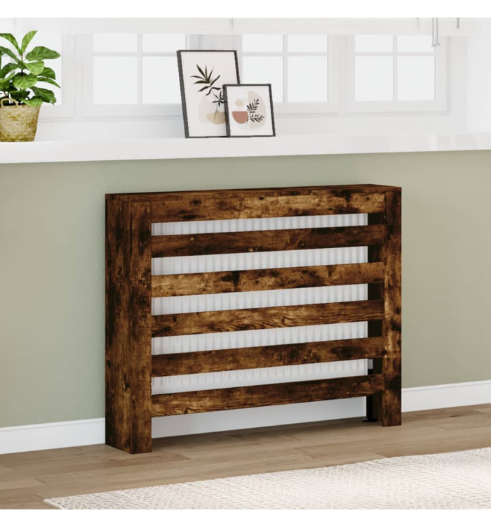 Cache-radiateur chêne fumé 104x20x82 cm bois d'ingénierie | Mobilier & Déco