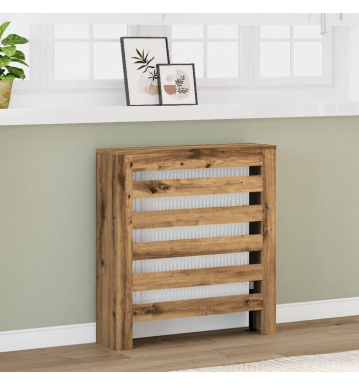 Cache-radiateur chêne artisanal 78x20x82 cm bois d'ingénierie | Mobilier & Déco