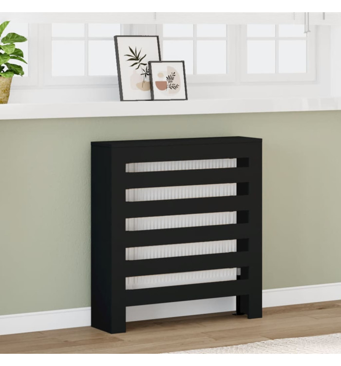 Cache-radiateur noir 78x20x82 cm bois d'ingénierie | Mobilier & Déco