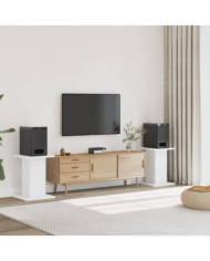 Supports de haut-parleurs 2 pcs blanc bois d'ingénierie | Mobilier & Déco