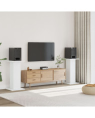 Supports de haut-parleurs 2 pcs blanc bois d'ingénierie | Mobilier & Déco