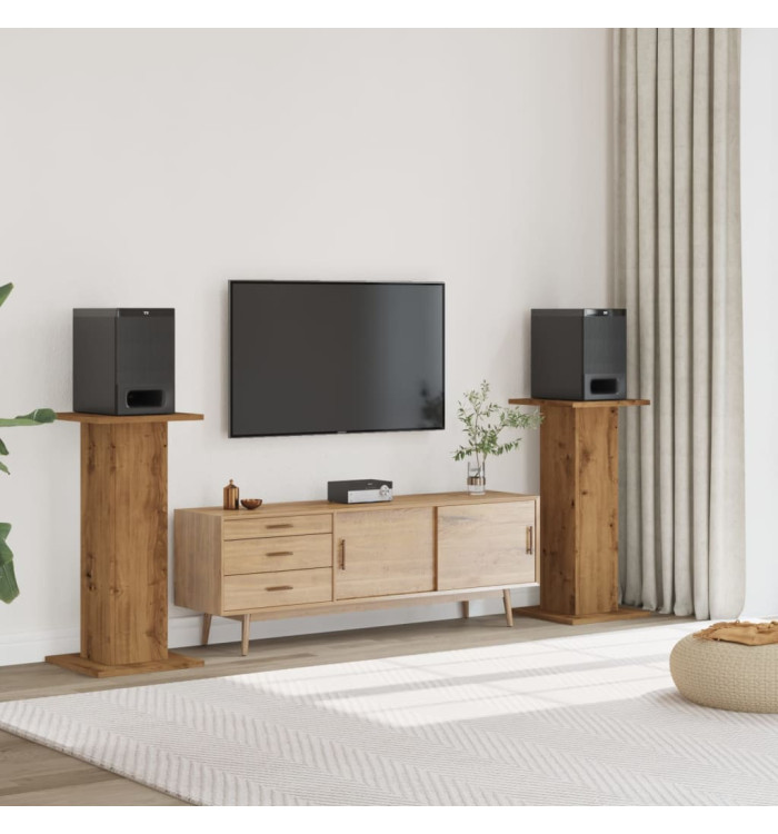 Supports de haut-parleurs 2 pcs chêne artisanal bois ingénierie | Mobilier & Déco