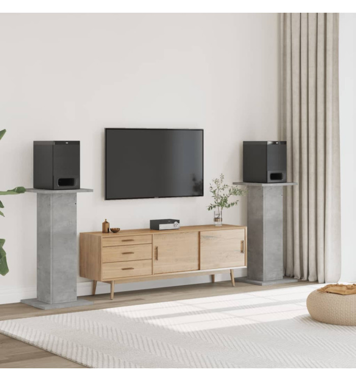 Supports de haut-parleurs 2 pcs gris béton bois d'ingénierie | Mobilier & Déco