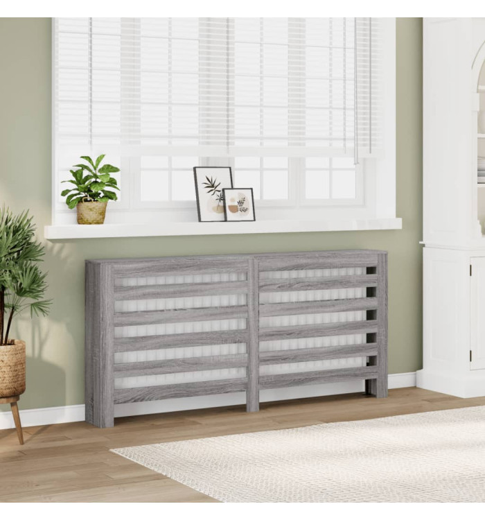 Cache-radiateur sonoma gris 175x20x82 cm bois d'ingénierie | Mobilier & Déco