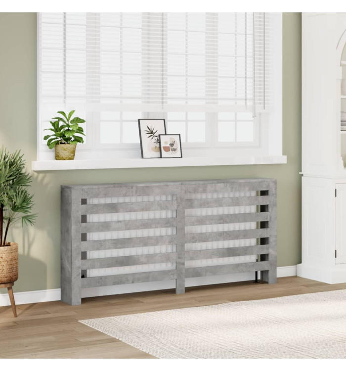Cache-radiateur gris béton 175x20x82 cm bois d'ingénierie | Mobilier & Déco