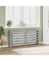Cache-radiateur gris béton 175x20x82 cm bois d'ingénierie | Mobilier & Déco