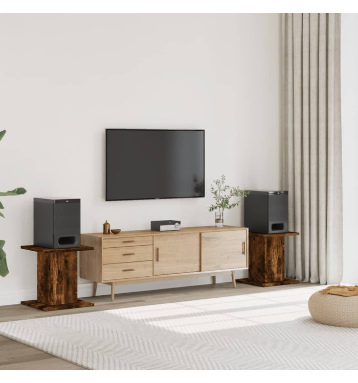 Supports de haut-parleurs 2 pcs chêne fumé bois d'ingénierie | Mobilier & Déco