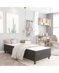 Sommier à lattes de lit sans matelas gris tissu 80x200 cm | Mobilier & Déco