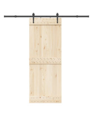 Kit de quincaillerie de porte coulissante 213,5 cm acier noir | Mobilier & Déco