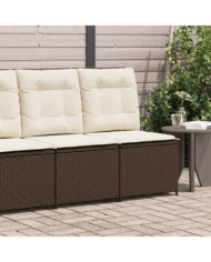 Canapé inclinable de jardin avec coussins marron résine tressée | Mobilier & Déco