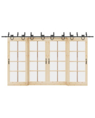 Kit de quincaillerie de porte coulissante 400 cm acier noir | Mobilier & Déco