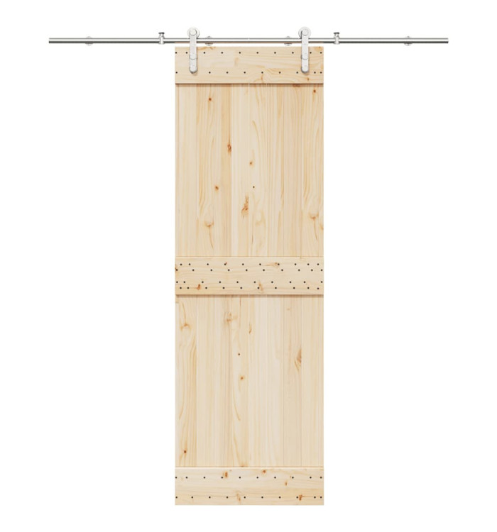 Kit fixation porte coulissante 200 cm Acier inoxydable Argenté | Mobilier & Déco